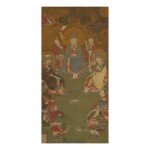 A painting of Zhenwu and his court, Qing dynasty, 18th century | 明末 真武大帝圖 設色絹本 裝框
