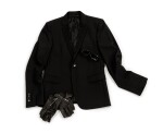 "Bowie" Wool and Satin Tuxedo Jacket, circa 2000 | Veste "Bowie" en laine noire, picots sur le col, crica 2000