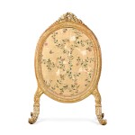 A Louis XVI carved giltwood firescreen, circa 1780, in the manner of Georges Jacob