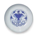 A blue and white 'dragon and phoenix' dish, Qing dynasty, 18th century | 清十八世紀 青花龍鳳紋盤 