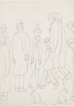 LAURENCE STEPHEN LOWRY, R.A. | A GROUP OF FIGURES