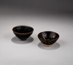 A 'Jian' ‘hare’s fur’ tea bowl and a 'Jizhou' ‘tortoiseshell’ bowl, Song dynasty | 宋 建窰黑釉兔毫茶盞及吉州窰玳瑁釉盌一組兩件