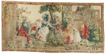 ‘BLIND MAN’S BUFF’, A LOUIS XV GENRE TAPESTRY, AUBUSSON, FROM THE SERIES LES AMUSEMENTS CHAMPETRES, AFTER JEAN-BAPTISTE OUDRY, CIRCA 1770