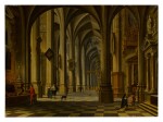 Interior of an imaginary gothic church with classical motifs