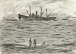 LAURENCE STEPHEN LOWRY, R.A. | TRAWLER IN A ROUGH SEA
