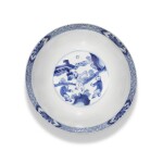 A blue and white bowl, Mark and period of Kangxi | 清康熙 青花人物故事圖盌 《大清康熙年製》款