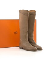 Brown leather Jumping boots, Hermès