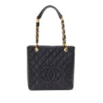 Black Quilted Caviar PST Petit Shopping Tote Gold Hardware, 2006-2008