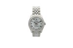 ROLEX | REFERENCE 178384 DATEJUST  A STAINLESS STEEL AND DIAMOND-SET AUTOMATIC WRISTWATCH WITH DATE AND BRACELET, CIRCA 2010