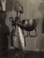 Untitled (Yoruba Mother and Child Figure with Lidded Bowl)