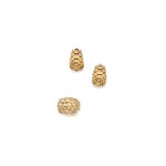 Gold and Diamond 'Paillettes' Ring and Pair of Earclips