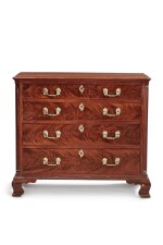 The Stoddard Family Very Fine and Rare Chippendale Highly Figured Mahogany Chest of Drawers, Philadelphia, Pennsylvania, Circa 1770