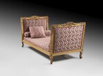 A carved and giltwood bed with two backs, Louis XV | Lit à deux dossiers en bois sculpté et doré d’époque Louis XV