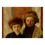 ISIDOR KAUFMANN | PORTRAIT OF A RABBI WITH A YOUNG PUPIL