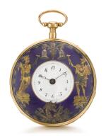 SWISS | GOLD AND ENAMEL QUARTER REPEATING AUTOMATON WATCH CIRCA 1800