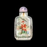 An inside-painted glass 'Liao Zhai' snuff bottle By Ye Zhongsan, dated guichou year, corresponding to 1913 | 癸丑（1913年） 葉仲三作玻璃內畫聊齋故事圖鼻煙壺 《葉仲三作》款