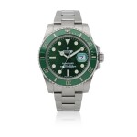 'HULK' SUBMARINER, REF 116610LV STAINLESS STEEL WRISTWATCH WITH DATE AND BRACELET CIRCA 2017