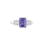 Bague saphir violet et diamants | Purple sapphire and diamond ring