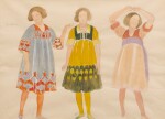 Étude (Trois filles en costume) (Étude pour la XXIVe Fête fédérale de chant, 1928)