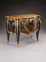 A Louis XV style gilt-bronze mounted black lacquer commode by Maison Millet, late 19th century