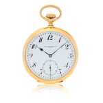 YELLOW GOLD OPEN-FACED WATCH WITH WHITE ENAMEL DIAL MADE IN 1912