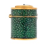 A gold and shagreen cylindrical box with inset watch Circa 1820, no. 247