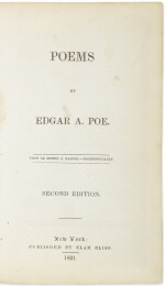 POE, EDGAR ALLAN | Poems. New York: Elam Bliss, 1831
