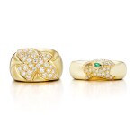 Van Cleef & Arpels | Diamond Ring ; and Cartier | 'Panthère' Emerald and Diamond Ring | 梵克雅寶 | 鑽石戒指 | 卡地亞 | 'Panthère' 祖母綠 配 鑽石戒指