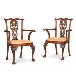 A pair of Chinese Export hardwood armchairs, probably Canton, circa 1760