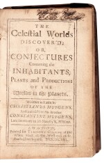 Huygens, The Celestial Worlds Discover'd, London, 1698, contemporary calf