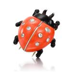 CORAL, LACQUER AND DIAMOND BROOCH, 'COCCINELLE' | CARTIER, 1960S