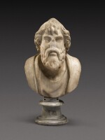 A Roman Marble Portrait Head of a Philosopher, circa 2nd/3rd Century A.D., on 17th/18th Century shoulders