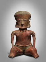 Large Nayarit Seated Female Figure, Lagunillas Type D, Protoclassic, circa 100 BC - AD 250