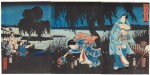 UTAGAWA HIROSHIGE I (1786–1865), EDO PERIOD, 19TH CENTURY | GENJI CATCHING FIREFLIES 