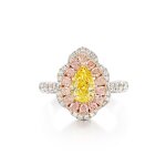 Fancy Vivid Yellow Diamond and Diamond Ring | 1.01克拉 艷彩黃色鑽石 配 鑽石 戒指
