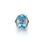 Aquamarine, Alexandrite and Diamond Ring | 海藍寶 配 亞歷山大變色石 及 鑽石 戒指 (海藍寶重約19.74克拉)