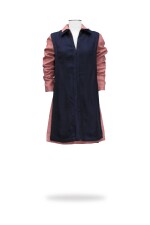 Capucci, Haute Couture, circa 1969, Wool tunic with jute tunic dress | robe tunique en toile de jute avec sur-robe