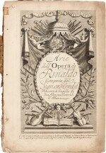 G.F. Handel. Early edition of the score of "Rinaldo", Smith no.3, 1711