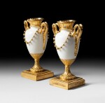 A pair of gilt-bronze mounted Paris (Locré) porcelain vases, Louis XVI, circa 1780 | Paire de vases en porcelaine de Paris (Locré) et monture de bronze doré d'époque Louis XVI, vers 1780