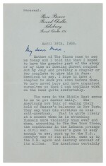 Anthony Eden | Letter signed, to Lord Beaverbrook, on the Middle East, 18 April 1958