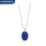 Sapphire and Diamond Pendant-Necklace