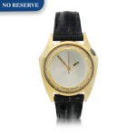Olympos A gold plated and stainless steel automatic wristwatch with mystery dial, Circa 1965