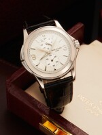 Reference 5134 Calatrava Travel Time | A white gold dual time wristwatch with 24 hours indication, Circa 2005