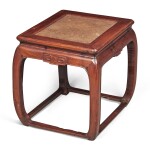 A 'hongmu' rectangular stool (Deng), Qing dynasty, 18th / 19th century | 清十八 / 十九世紀 紅木方凳