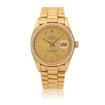 DATEJUST, REF 16018 YELLOW GOLD WRISTWATCH WITH DATE AND BRACELET CIRCA 1979