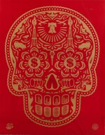 POWER & GLORY DAY OF THE DEAD SKULL (RED)