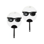 Two Karl Lagerfeld plastic fans in black and white |  Zwei Karl Lagerfeld Plastikfächer in schwarz-weiß