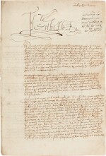 Queen Elizabeth I | Letter signed, explaining her priorities in war-torn France to her new envoy to Henri IV, 1592