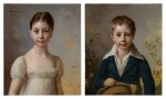 Portraits of Angélique Adélaide Désirée Péan de Saint-Gilles (1796 - 1848) and a young boy of the Péan de Saint-Gilles family