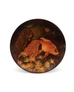 The Hanoi College of Fine Arts (1925-1945), A round dish decorated with goldfish | 河內美術學院 (1925-1945)  金魚紋圓盤